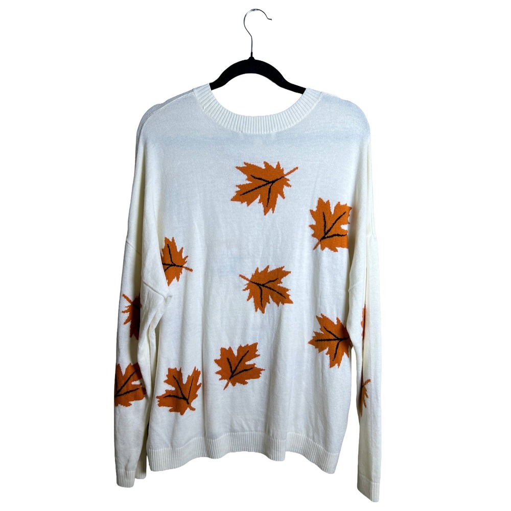 Loft Maple Leaf Crewneck Sweater Fall 2022 Women's XXL Cottagecore Autumn - Picture 2 of 5